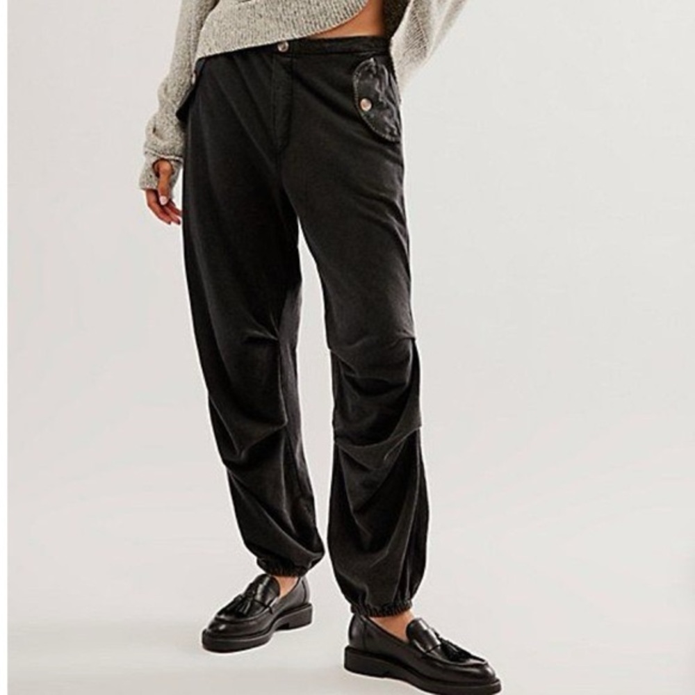 Free people one acid wash black joggers